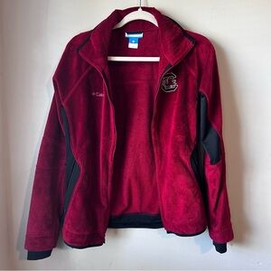 Columbia USC Gamecocks Fleece Full Zip Jacket Women's Red Burgundy Size Medium